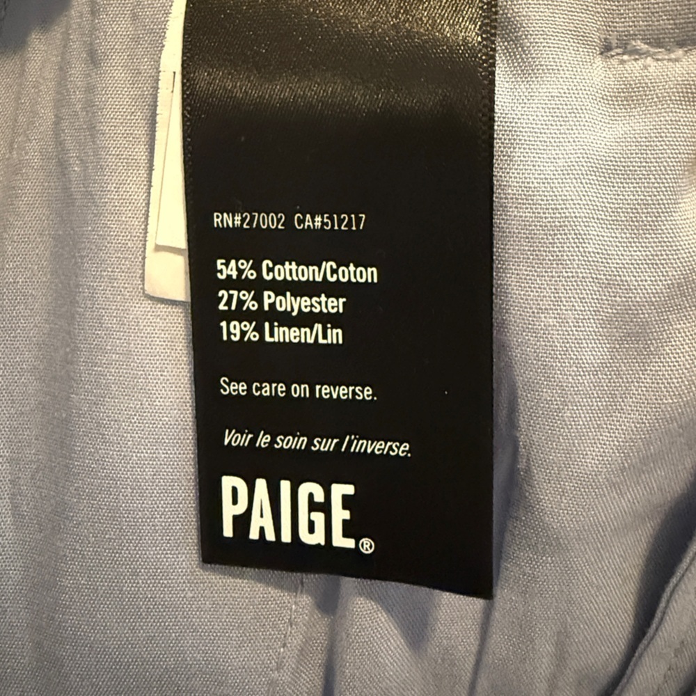 Paige Dallas Chambray Linen High Waist Wide Leg Trouser Women’s Size 00 - Picture 8 of 16